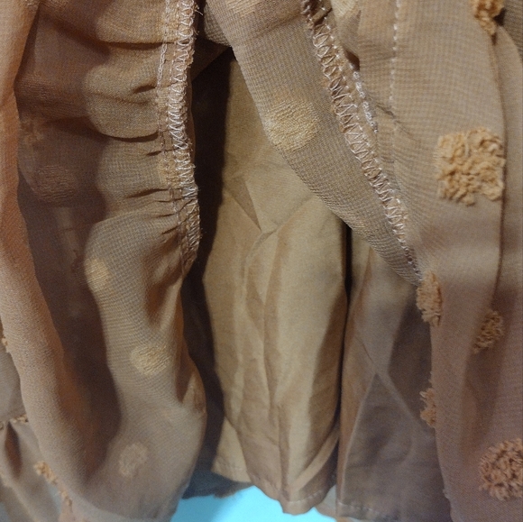 NWT Tecrew Flowy Chiffon Swing Beach Dress Womens L Orange Coastal Vacation - Picture 6 of 10